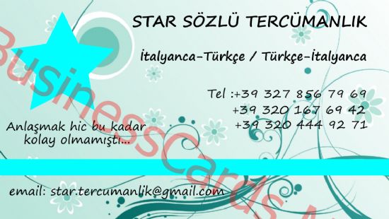 Star Italyanca - Turkce / Turkce - Italyanca Sozlu Tercumanlık