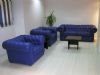  Chester Koltuk Takımı Mavi Deri, İstediğiniz Renk Kumaş Ve Deri Seçenekleriyle