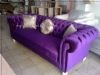  Beyaz Mor Kadife Chester Koltuk Chester Kanepe Chester Üçlü Kanepe