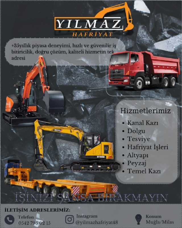 milas nakliyat, bodrum hafriyat, nakliyat muğla, milas bodrum ve çevresi hafriyat, nakliyat işleri, kiralık kepçe milas