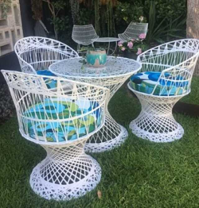 ambu balkon bahçe masa sandalye rattan bahçe masa takımı fibrglass bahçe