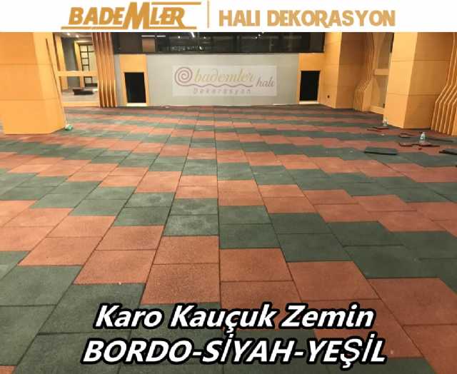 Karo Kauçuk Zemin Kaplama Spor Salonu Zemin Kauçuk Döşeme 40x40 2cm