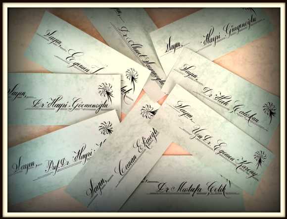 düğün davetiyesi isim yazımı hat yazısı ile zarf yazımı kızılayda davetiye