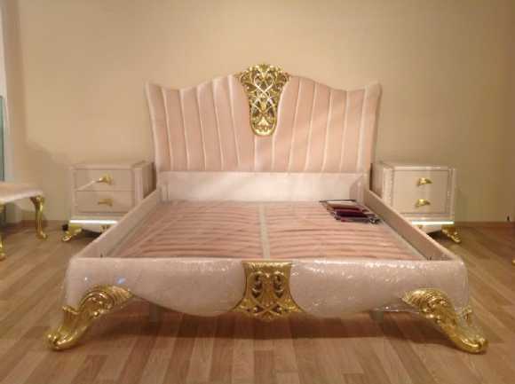 ahşap el oyması avangarde modern yatak odası takımı saten kadife ikon kumaş