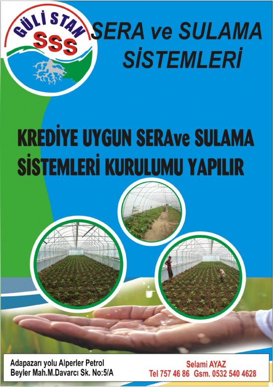  Bursa - İznik - Çicekli Köyü Merkezli Bir Firma Olan Gülistan Sera , Seracılığa Yatırım Yapmak İsteyen; Yatırımlarını Yenilemek Ya Da Büyütmek İsteyen