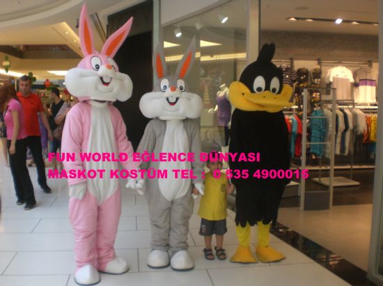  Bugsy Bunny,lola Bunny Ve Duffy Duck Maskot Kostüm Fun World Eğlence Dünyası 0 535 4900015