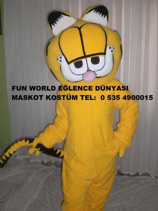  Garfield Maskot Kostüm Peluş Oyuncak Maskot Kiralama 0 535 4900015