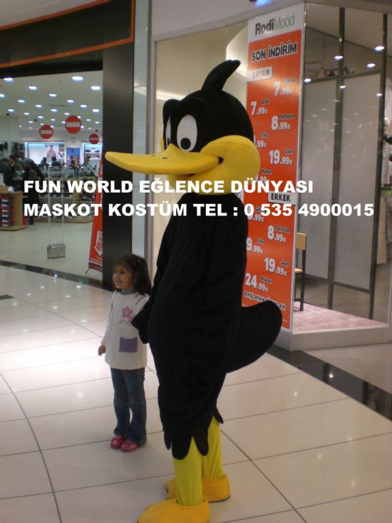  Siyah Ördek ( Duffy Duck ) Maskot Kostüm Fun World Eğlence Dünyası 0 535 4900015