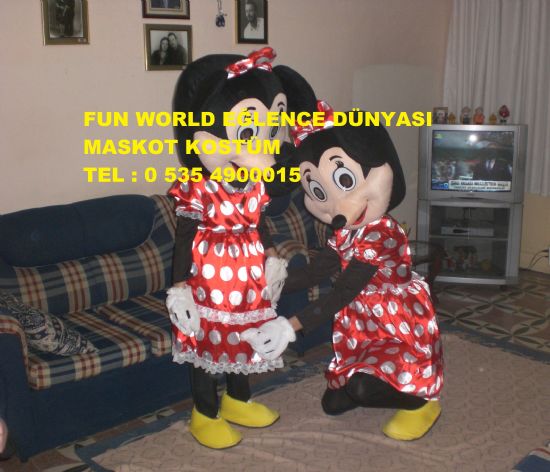  Çocuk Minnie Mouse Sevimli Maskot Kostüm Eğlence Kreş Çoçuk Panayır Festival Okul Doğum Günü Otel Motel Hotel Avm Fuar Animasyon Türkiye Walt Disney