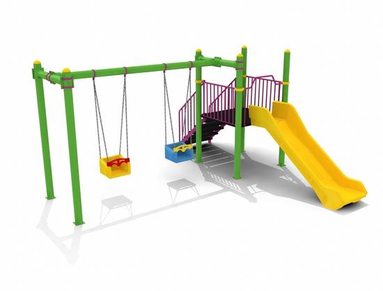  Tek Kuleli Çift Salıncaklı Tek Kaydıraklı Çocuk Oyun Parkları