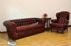 Bordo Hakiki Deri Chester Koltuk Modelleri, Gölgeli Gerçek Deri Koltuk
