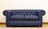 Chesterfield Koltuk Takım Gerçek Deri Kanepe Modeller Mavi Renk Deri