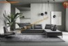 Ev Ofis İçin İdeal Köşe Takımı Modern Lüks Deri Siyah Köşe Koltuk