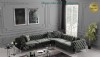 Füme Kadife Chester Köşe Koltuk Takımı Modern Lüks Chester Köşe Takımı