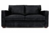 İki Kişilik Kanepe Modeli Siyah Renk Deri İle Üretilmiş Maksimum Konfor İçin Ekstra Geniş Modern Kon