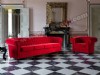Kırmızı Chester Koltuk Takımı Kadife Klasik Tasarım