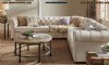 Klasik Chester Köşe Koltuk Takımı Lüks Özel Üretim Krem Chester