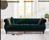 Lale Chester Kanepe Üç Kişilik Lüks Koyu Yeşil Chester Koltuk