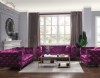 Mor İtalyan Chester Koltuk Takımı Parlak Kadife Komple Kapitoneli