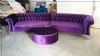 Mor Kadife Kumaş Chester Köşe Koltuk