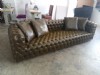 Ofis Deri Kanepe Modeller Chesterfield Lüks Modeli 260 Cm Ölçü