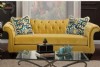 Sarı Kadife Kumaş Chester Koltuk