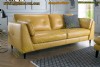 Sarı Renk  Modern Hakiki Deri Koltuk Takımı Sarı Deri Lüks Koltuk