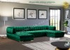 Yeşil Kral Modern Lüks U Köşe Takımı Kadife Modern Büyük Köşe Koltuk