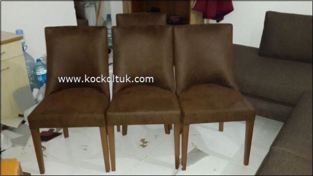Kahverengi Nubuk Modern Sandalye