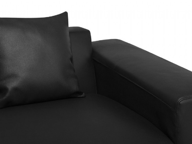 Köşe Koltuk Modeller Siyah Renk Gerçek Deri Tasarım İle Maksimum Konfor İçin Ekstra Geniş İstirahat