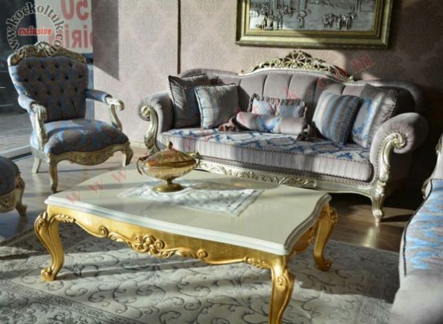 Luxury Koltuk Takımı Klasik Avangarde Oymalı Şık Koltuklar