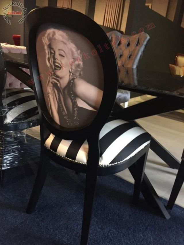 Marilyn Monroe Resimli Sandalye Lüks Dekor Sandalye