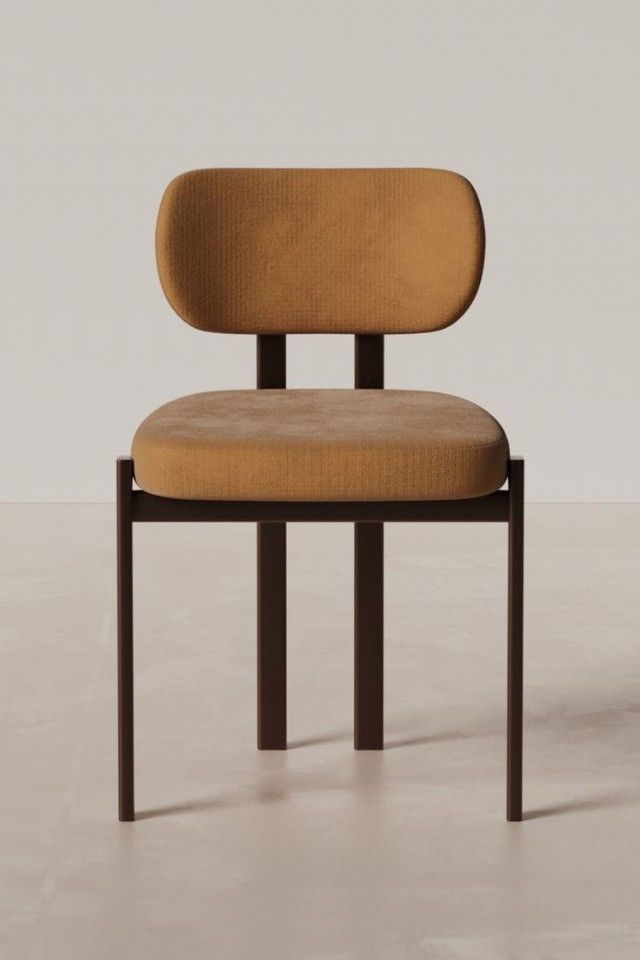 Metal Lüks Modern Sandalye Modeli Kahverengi Dekoratif