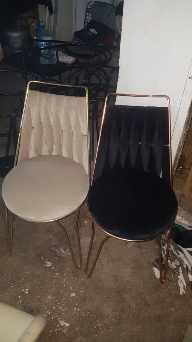 Metal Tel Sandalye Sarı Metal Lüks Tasarım