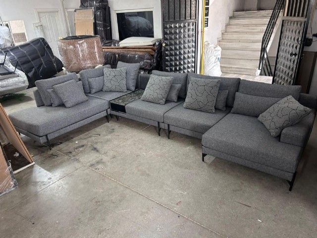 Modern Gri Köşe Koltuk Takımı U Şeklinde Özel İmalat