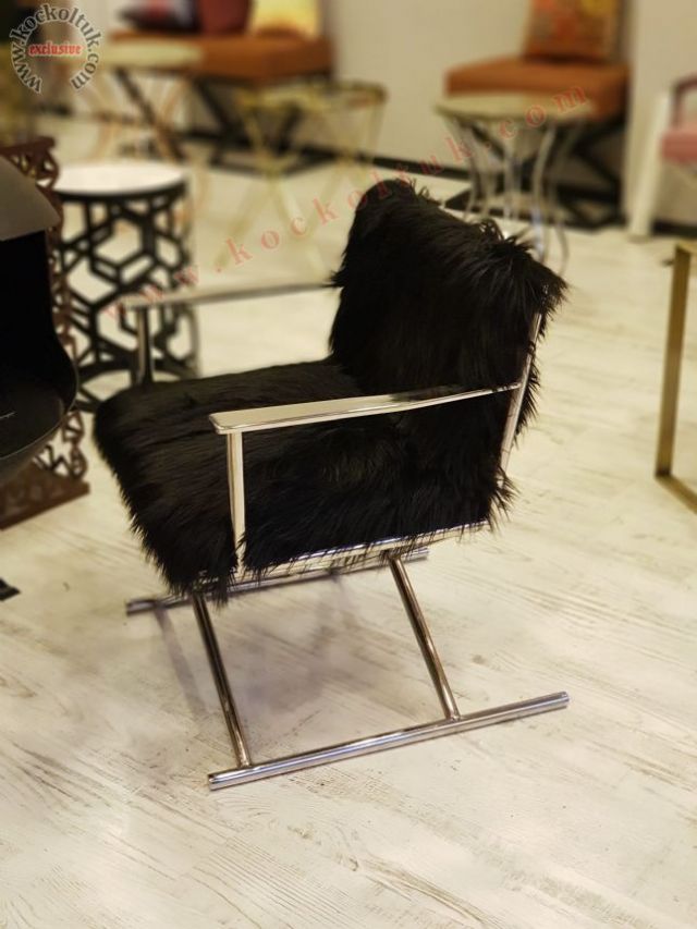 Pelüş Metal Sandalye Özel Tasarım Modern Sandalye