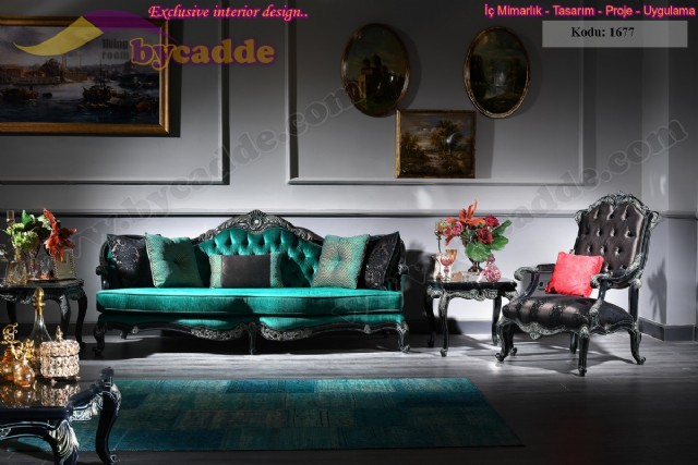 Saray Klasik Koltuk Takımı Art Deco Oymalı Tasarım