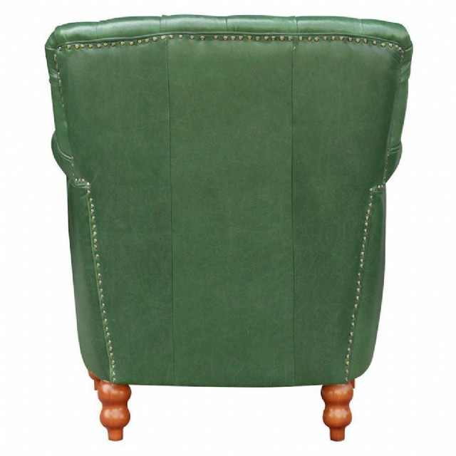 Vıntage Berjer Modeli Yeşil Renk Gerçek Deri Döşemeli Olup Oturma Odanıza Şık Ve Rahat Bir Minyon Te