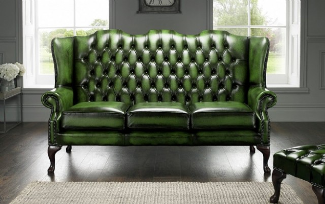 Yeşil Deri Chester Koltuk Deri Chester Tasarımları Yeşil Renkli