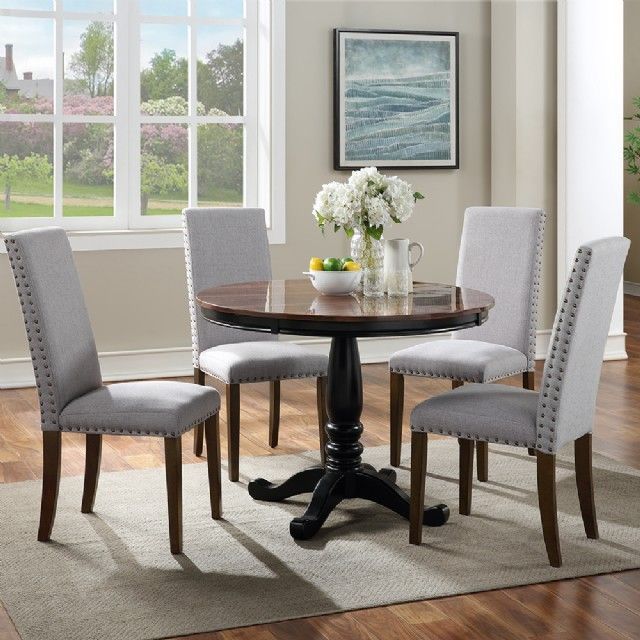Zarif Modern Klasik Döşemeli Yemek Masası Ve Sandalyeleri