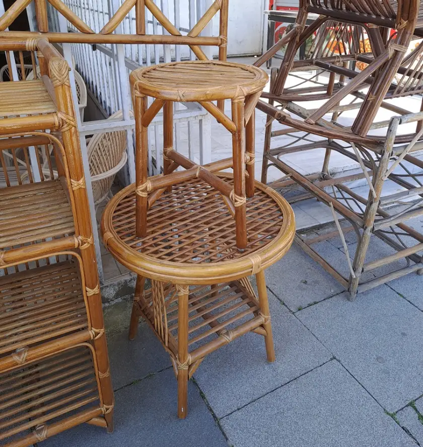 Bambu Tabure Sehpa Bambu Aksesuar Bahçe Mobilyaları El İşçiliği ile