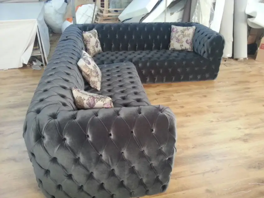 En Lüks Chester Köşe Koltuk Takımı  Dekoratif İtalyan Kadife Modeller