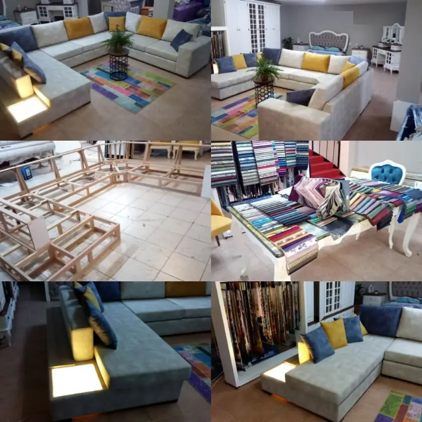Koltuk Döşeme Özel Ölçü Üretim Köşe Koltuk İmalatı Her Renk Kumaş Seçenekleri İle