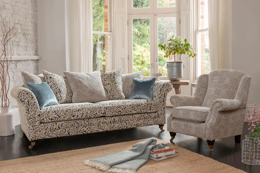 Konforlu Rahat Koltuk Takımı Oturma Grupları Özel Üretim Çiçekli Desenli Modeller