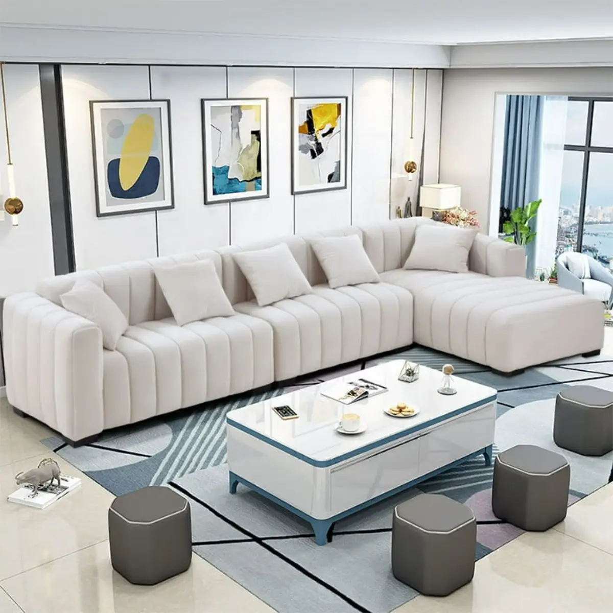 Modern Salon Dekorasyonu için Lüks Köşe Koltuk Takımı Önerileri Özel Üretim